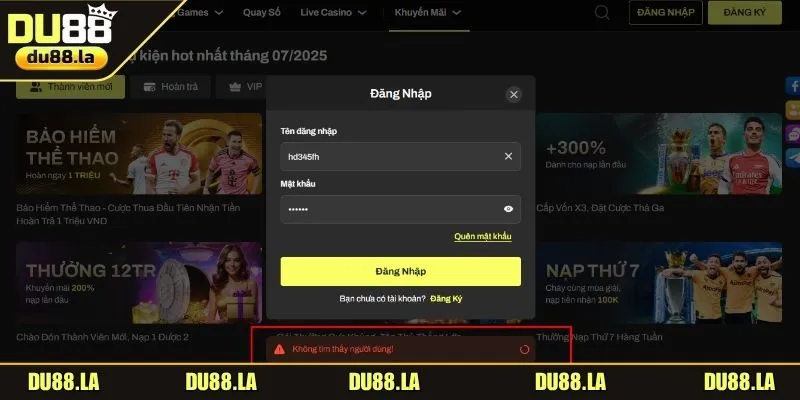 Cách khắc phục lỗi thường gặp khi đăng nhập DU88 