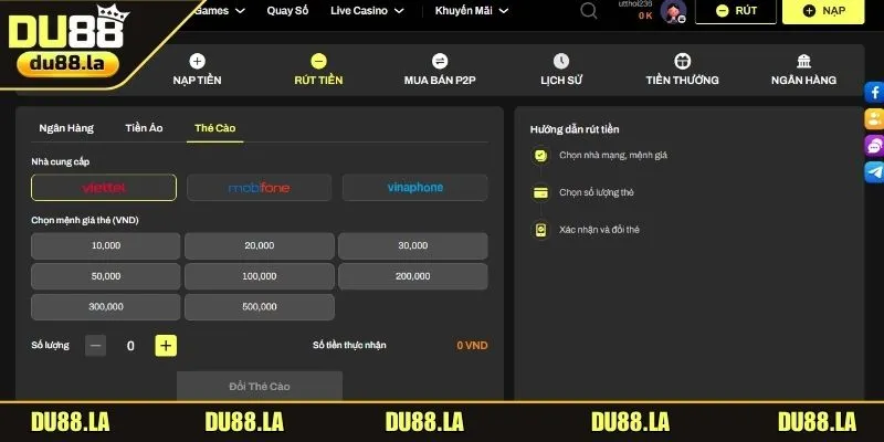 Thẻ cào là phương thức tiện lợi khi anh em không có thẻ ngân hàng